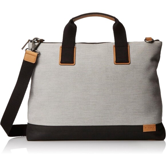 Skagen Kruse Canvas Laptop / Document Bag Gray Black - Picture 2 of 12